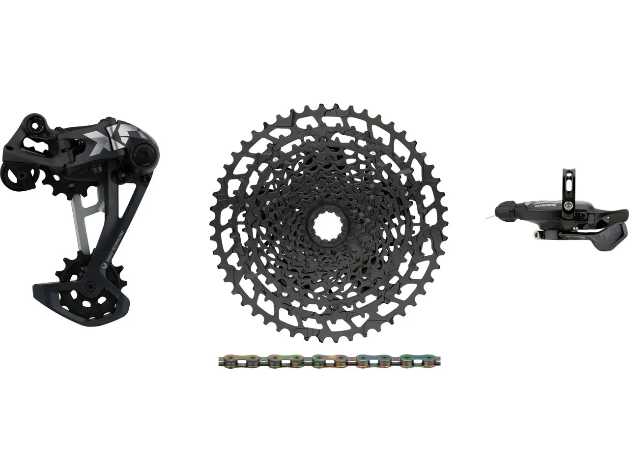 SRAM X01 Eagle 1x12-fach E-Bike Upgrade-Kit mit Kassette für Shimano, Schwarz, 11-50