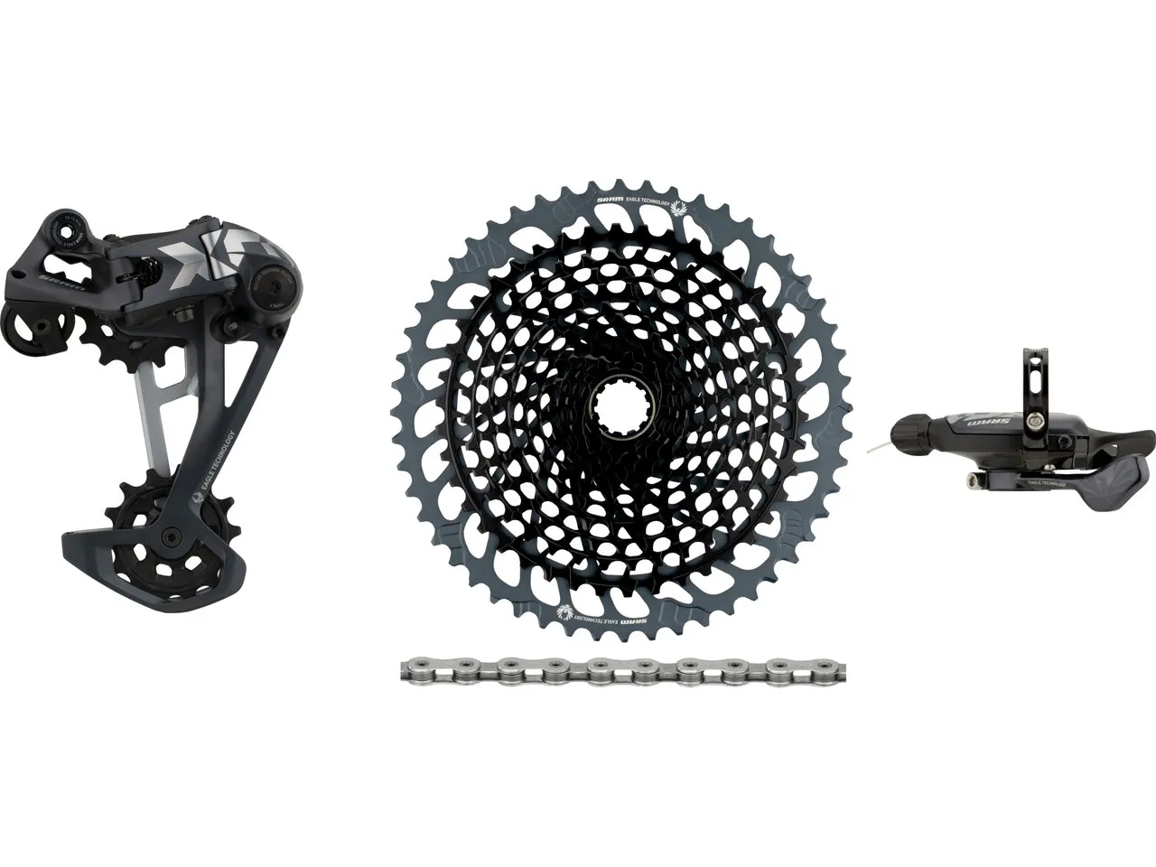 SRAM X01 Eagle 1x12-fach Upgrade-Kit mit Kassette, Grau, 10-52 SRAM X01 Eagle 1x12-fach Upgrade-Kit mit Kassette, Grau, 10-52