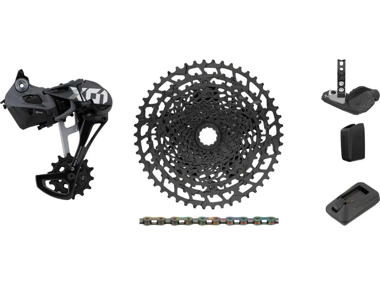 SRAM X01 Eagle AXS 1x12-fach Upgrade-Kit mit Kassette für Shimano, Schwarz, 11-50