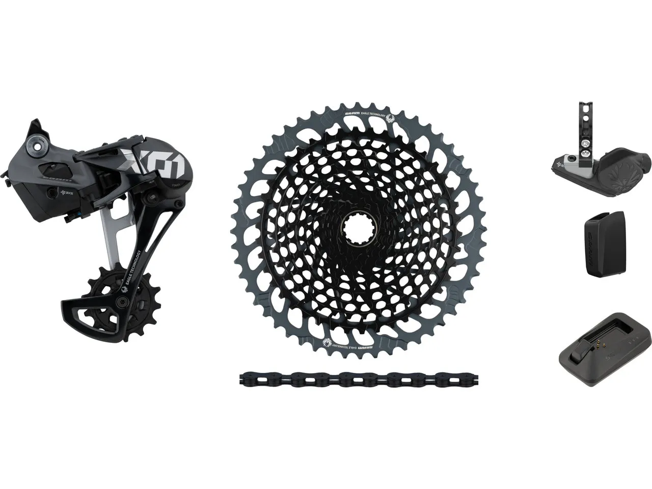 SRAM X01 Eagle AXS 1x12-fach Upgrade-Kit mit Kassette, Schwarz, 10-52 SRAM X01 Eagle AXS 1x12-fach Upgrade-Kit mit Kassette, Schwarz, 10-52