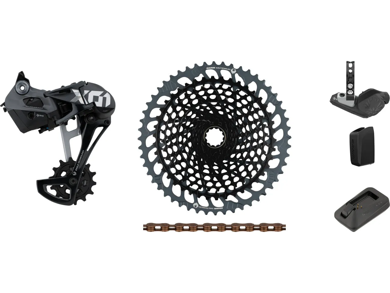 SRAM X01 Eagle AXS 1x12-fach Upgrade-Kit mit Kassette, Schwarz, 10-52 SRAM X01 Eagle AXS 1x12-fach Upgrade-Kit mit Kassette, Schwarz, 10-52