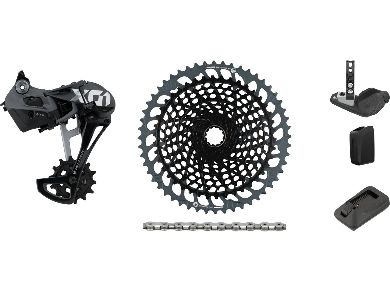 SRAM X01 Eagle AXS 1x12-fach Upgrade-Kit mit Kassette, Schwarz, 10-52 SRAM X01 Eagle AXS 1x12-fach Upgrade-Kit mit Kassette, Schwarz, 10-52