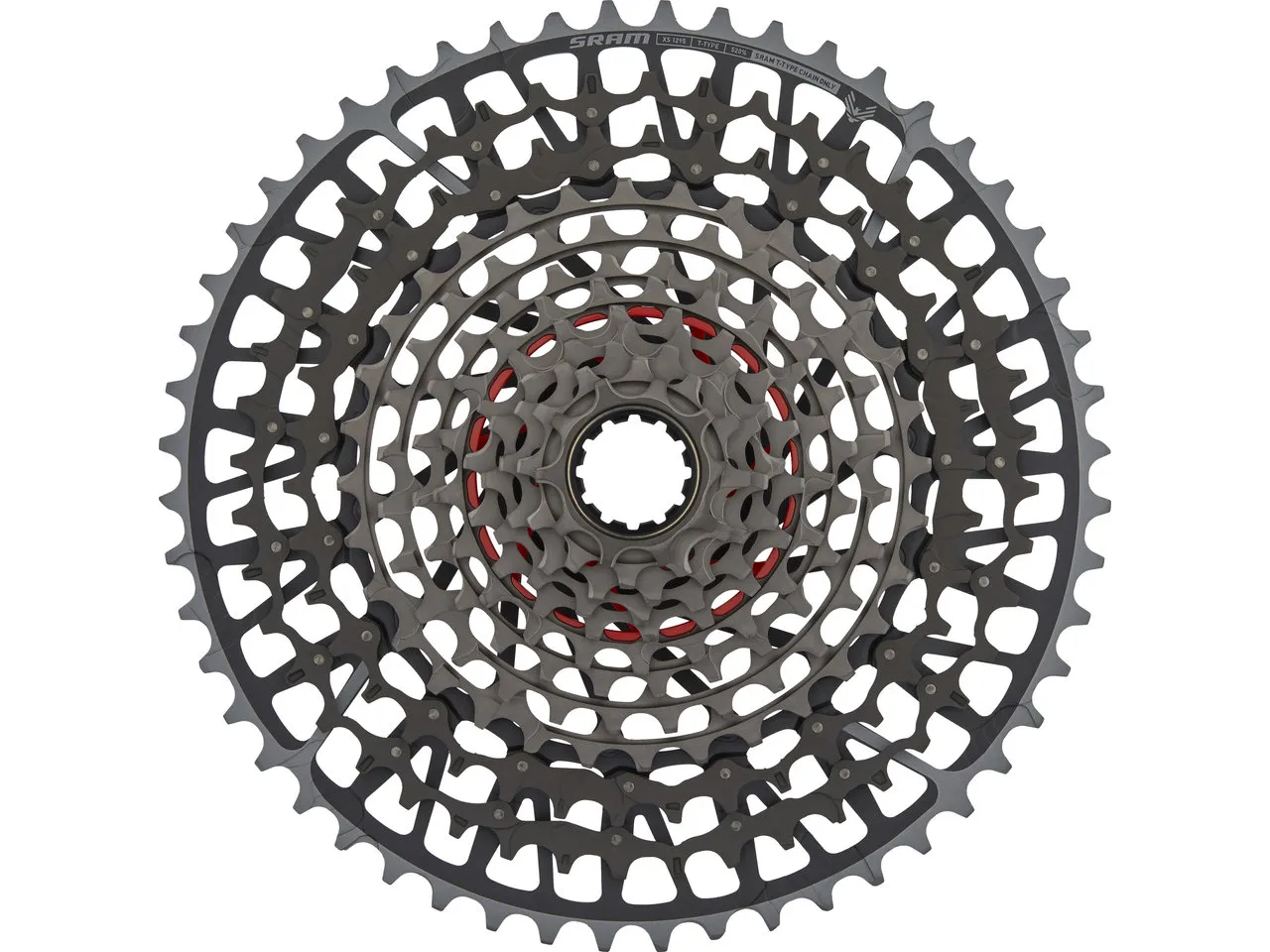 SRAM XS-1295 12-fach T-Type Kassette für X0 Eagle Transmission, Silver, 12s, 10-52t