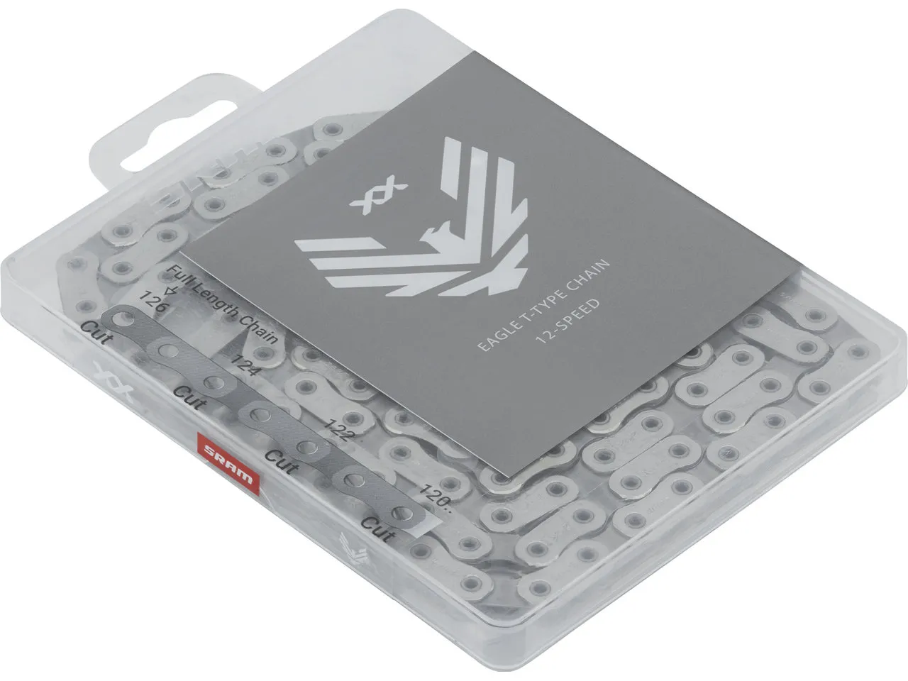 SRAM XX Eagle Transmission 12-fach PowerLock T-Type Kette, Silver, 126 Links, 12s SRAM XX Eagle Transmission 12-fach PowerLock T-Type Kette, Silver, 126 Links, 12s