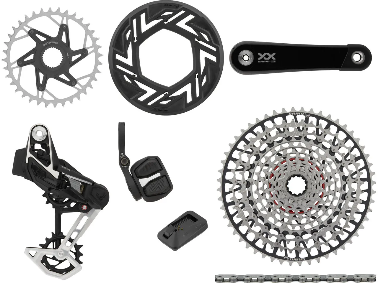 SRAM XX Eagle Transmission AXS 1x12-fach E-MTB Gruppe für Bosch, Black, 165mm 36t, 10-52t SRAM XX Eagle Transmission AXS 1x12-fach E-MTB Gruppe für Bosch, Black, 165mm 36t, 10-52t
