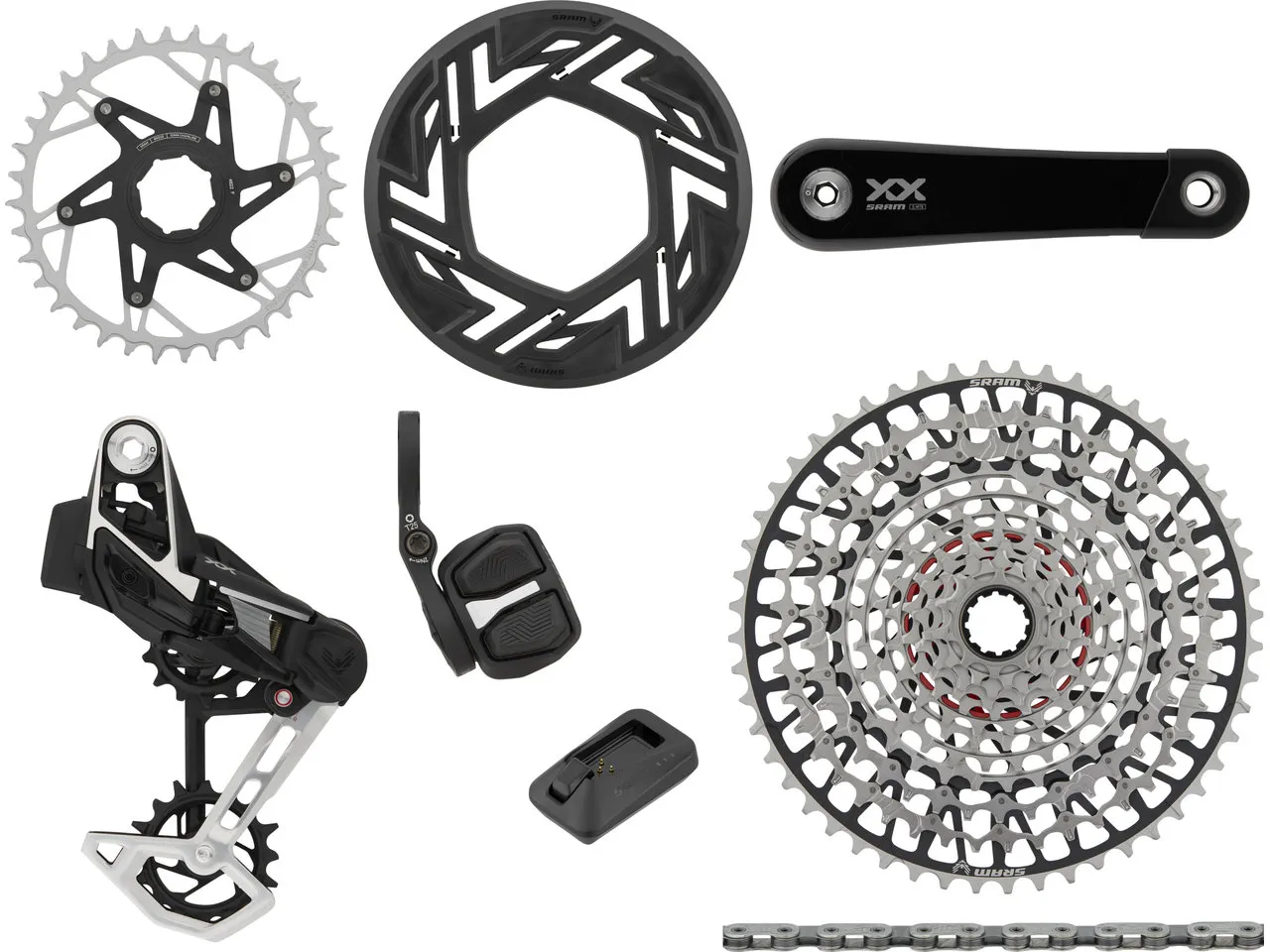 SRAM XX Eagle Transmission AXS 1x12-fach E-MTB Gruppe für Brose, Black, 165mm 36t, 10-52t SRAM XX Eagle Transmission AXS 1x12-fach E-MTB Gruppe für Brose, Black, 165mm 36t, 10-52t