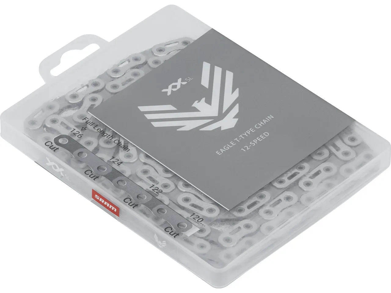 SRAM XX SL Eagle Transmission 12-fach PowerLock T-Type Kette, Silver, 126 Links, 12s SRAM XX SL Eagle Transmission 12-fach PowerLock T-Type Kette, Silver, 126 Links, 12s