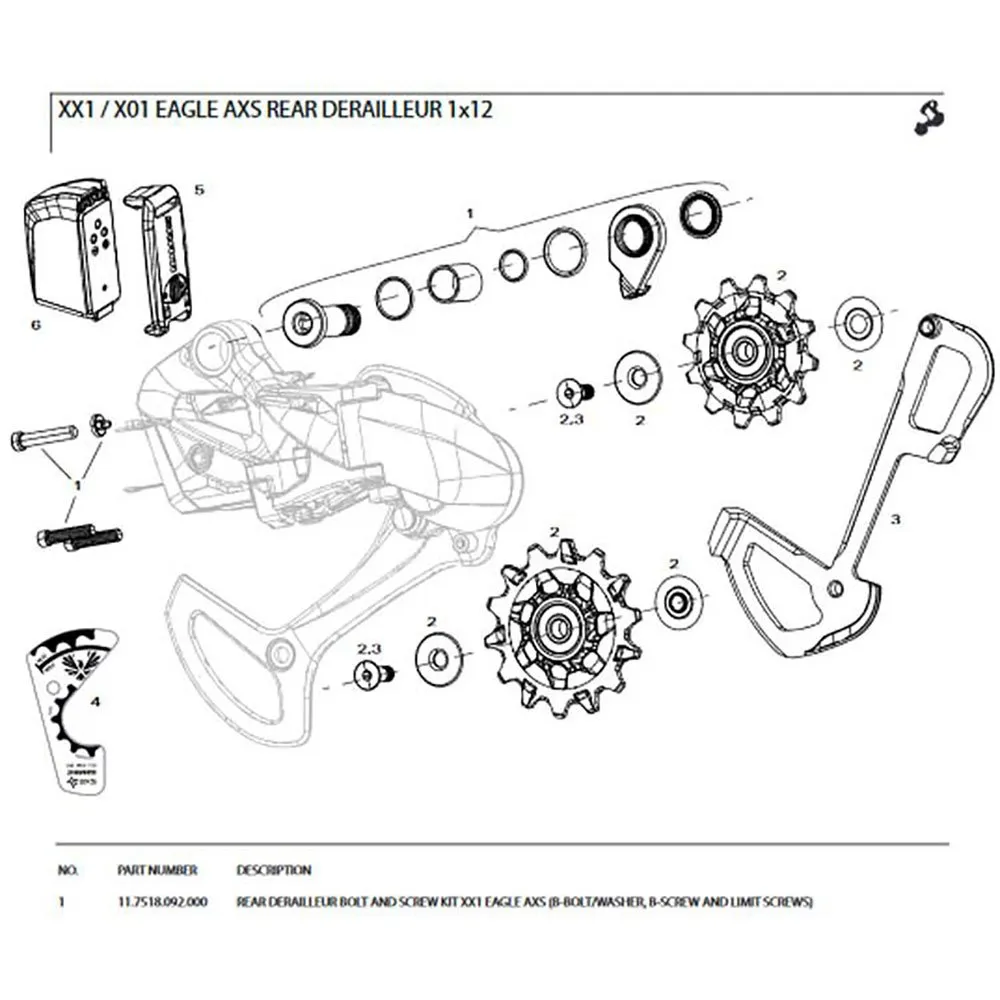 SRAM Xx1 Eagle Axs 11.7518.092.000 Stabilisatorbaugruppe, Silver, One Size SRAM Xx1 Eagle Axs 11.7518.092.000 Stabilisatorbaugruppe, Silver, One Size