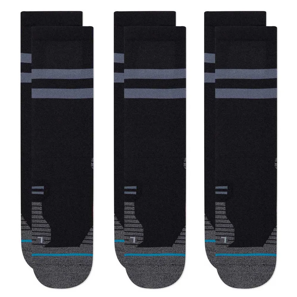 Stance Run Light Crew-socken 3 Paare male, Black Stance Run Light Crew-socken 3 Paare male, Black