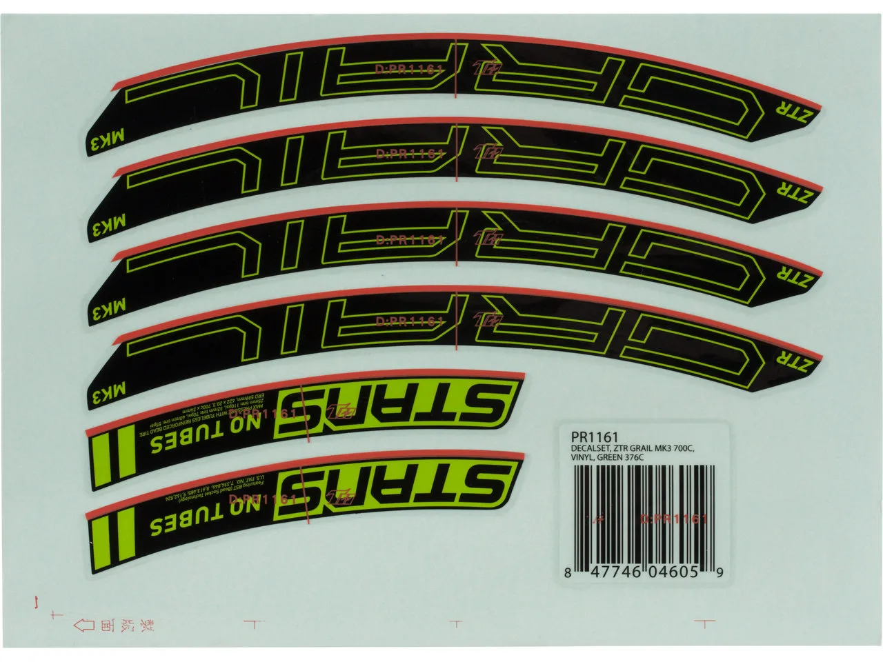 Stans NoTubes Decal-Set für ZTR Grail MK3