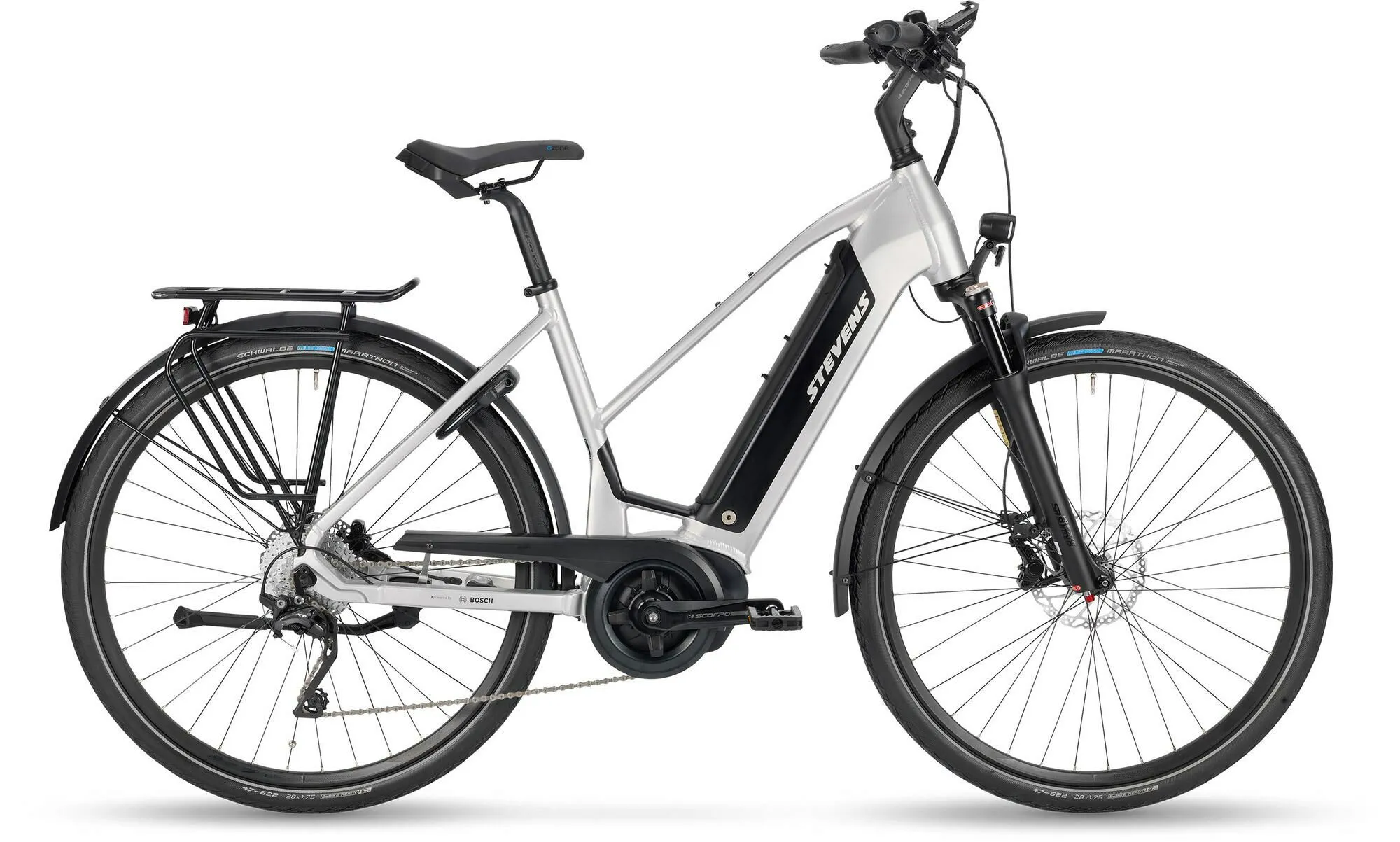 Stevens E-Triton PT5 Lady Electric Silver 28" 500 Wh Trapez, Hersteller-electric silver, 50cm Stevens E-Triton PT5 Lady Electric Silver 28" 500 Wh Trapez, Hersteller-electric silver, 50cm