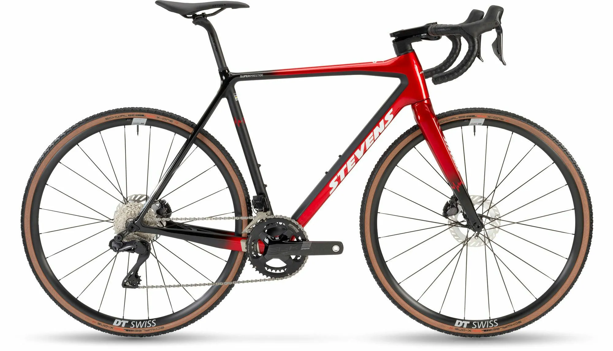 Stevens Super Prestige Di2 Chrome Red Black 28" Diamant, Rot