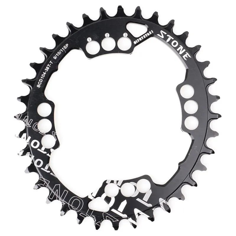Stone 104 Bcd Ovales Kettenblatt, Black, 36t Stone 104 Bcd Ovales Kettenblatt, Black, 36t