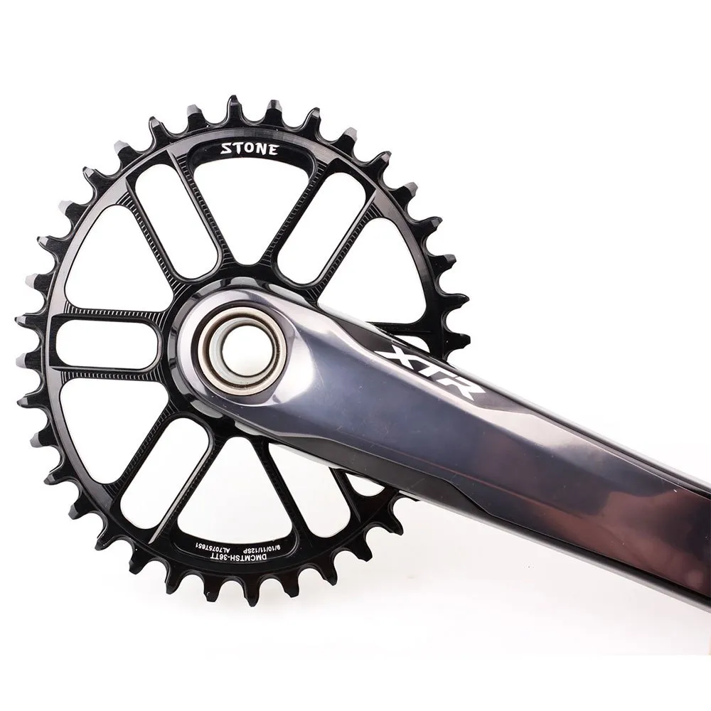 Stone Direct Mount Shimano Mtb Ovales Kettenblatt, Black, 34t Stone Direct Mount Shimano Mtb Ovales Kettenblatt, Black, 34t