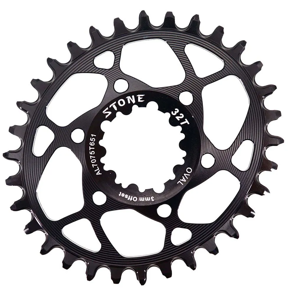 Stone Direct Mount Sram Mtb 3 Offset Ovales Kettenblatt, Black, 30t Stone Direct Mount Sram Mtb 3 Offset Ovales Kettenblatt, Black, 30t