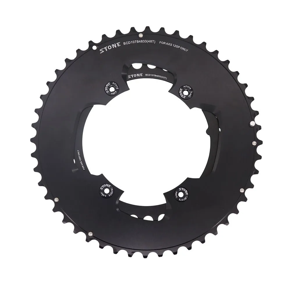 Stone Sram Force 2x Flat Top 107 Bcd Kettenblatt Refurbished, Black, 46-33t Stone Sram Force 2x Flat Top 107 Bcd Kettenblatt Refurbished, Black, 46-33t