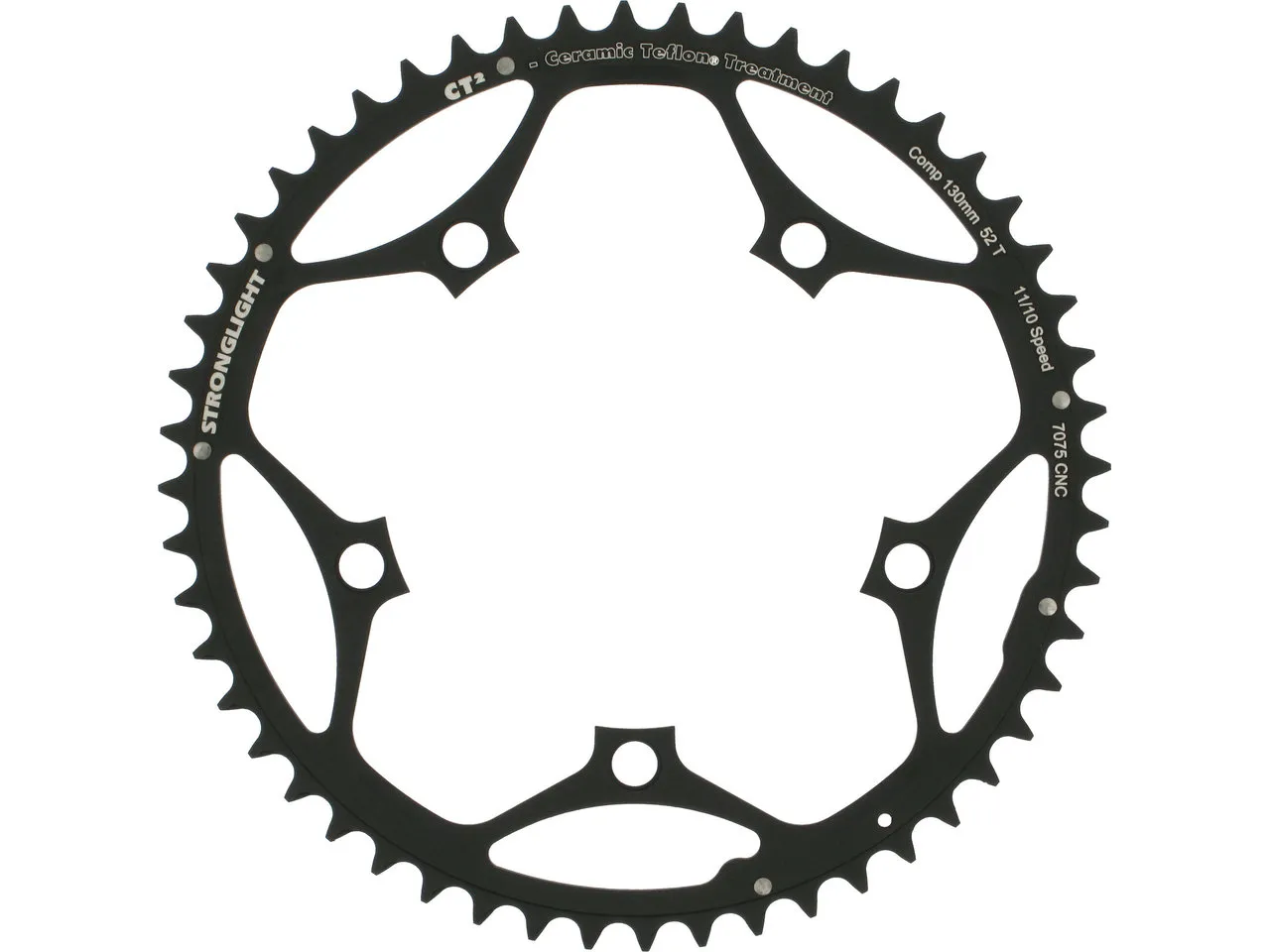 STRONGLIGHT CT2 Road Kettenblatt 10-/11-fach, 5-Arm, 130 mm Lochkreis STRONGLIGHT CT2 Road Kettenblatt 10-/11-fach, 5-Arm, 130 mm Lochkreis