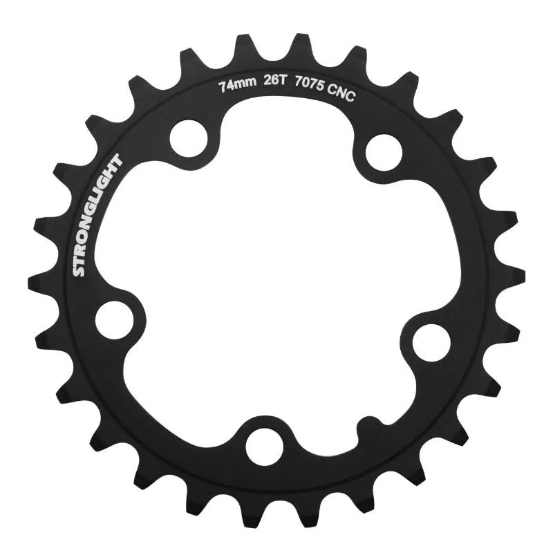 STRONGLIGHT Dreifaches Kettenblatt für die Straße 5BRA 7075 9-10V. Unisex, schwarz, 9/10sp 74mm/26t STRONGLIGHT Dreifaches Kettenblatt für die Straße 5BRA 7075 9-10V. Unisex, schwarz, 9/10sp 74mm/26t