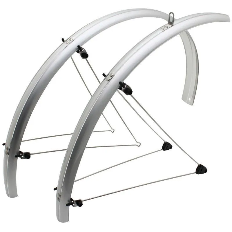 STRONGLIGHT Paar Schutzbleche city-vtc Gestänge mit Befestigung classic inox road 28'' Unisex, silber, 48mm STRONGLIGHT Paar Schutzbleche city-vtc Gestänge mit Befestigung classic inox road 28'' Unisex, silber, 48mm
