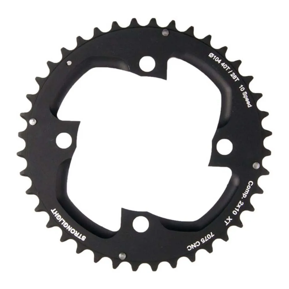 STRONGLIGHT Shimano 104 Bcd Kettenblatt, Black, 40t STRONGLIGHT Shimano 104 Bcd Kettenblatt, Black, 40t