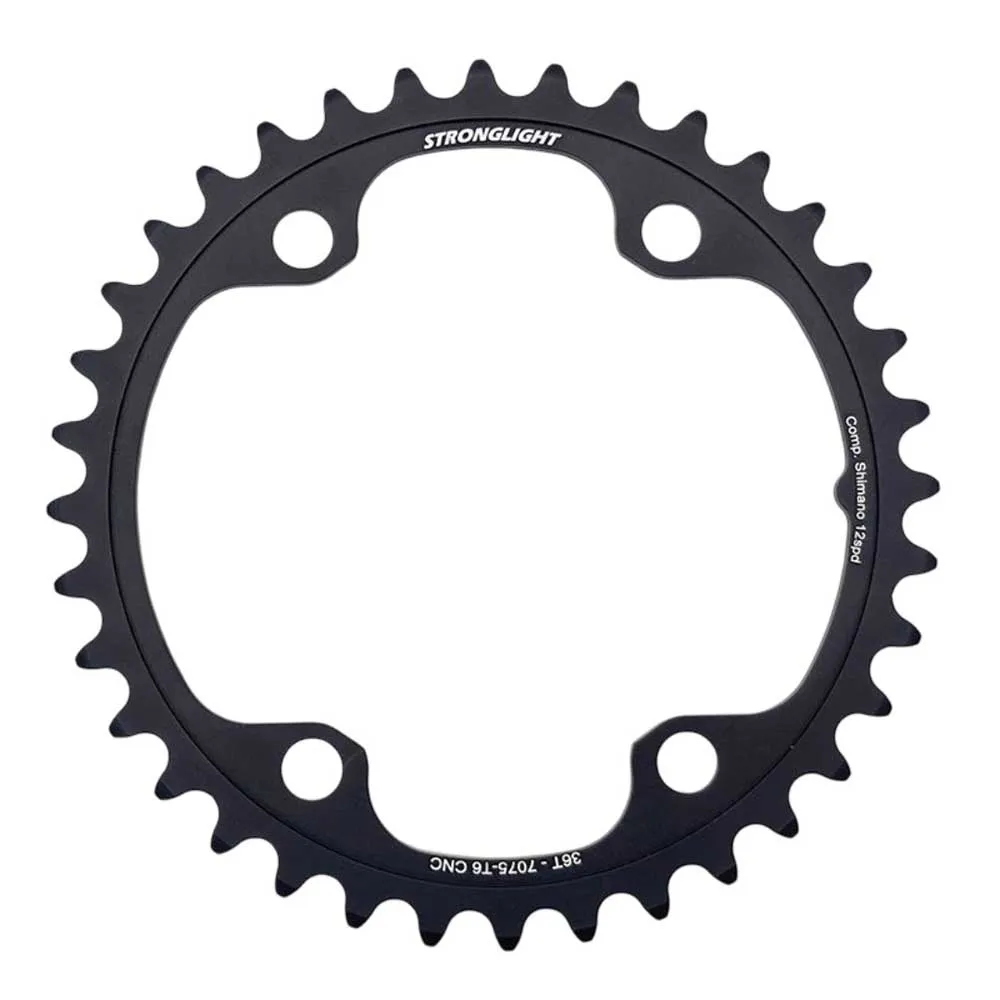 STRONGLIGHT Shimano Ultegra Fc-8100/105 R7100 110 Bcd 4b 2x12s 50/52 36t Kettenblatt, Black, 36t