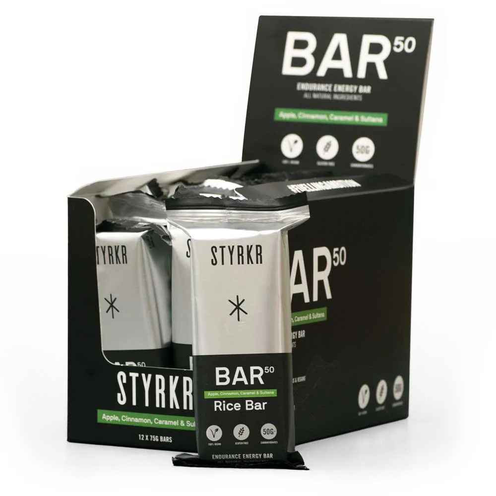 Styrkr Bar50 Energie-riegel-box Zimt Und Karamell 75g 12 Einheiten, Silver / black, One Size Styrkr Bar50 Energie-riegel-box Zimt Und Karamell 75g 12 Einheiten, Silver / black, One Size