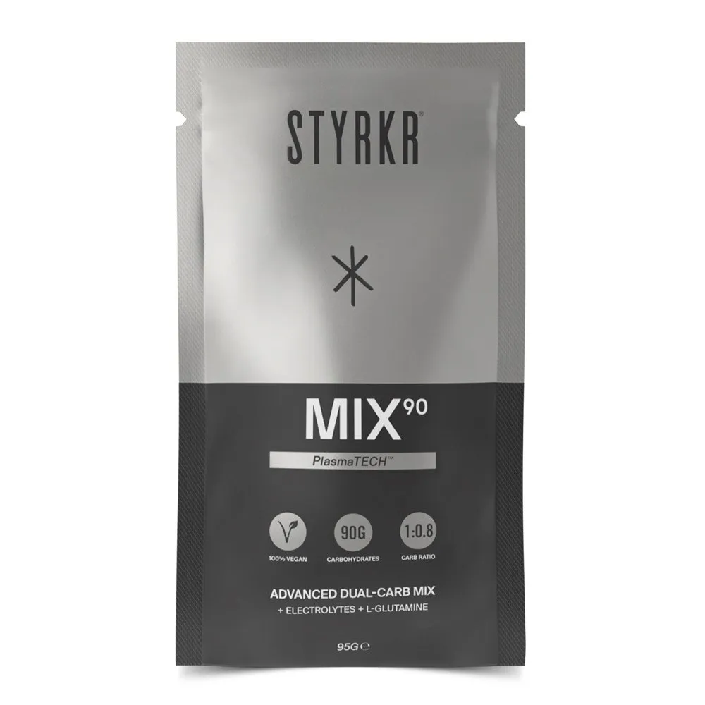 Styrkr Mix90 Dual-carb Energy-drink Einzeldosis-box 95g 12 Einheiten, Black / silver, One Size Styrkr Mix90 Dual-carb Energy-drink Einzeldosis-box 95g 12 Einheiten, Black / silver, One Size
