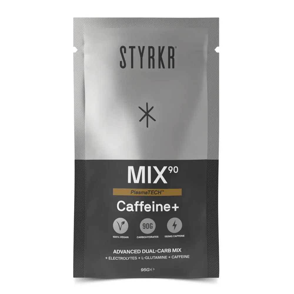 Styrkr Mix90 Dual-carb Energy-drink Einzeldosis-box Koffein 95g 12 Einheiten, Black / silver, One Size Styrkr Mix90 Dual-carb Energy-drink Einzeldosis-box Koffein 95g 12 Einheiten, Black / silver, One Size