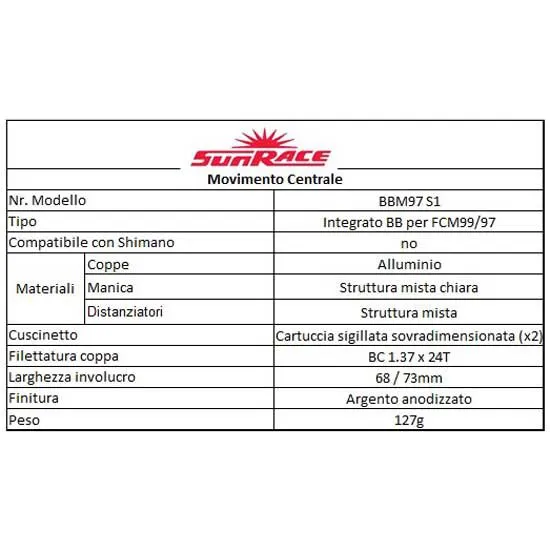 SunRace Bbm97 Tretlager-schalenadapter, Metallic, 68/73mm SunRace Bbm97 Tretlager-schalenadapter, Metallic, 68/73mm