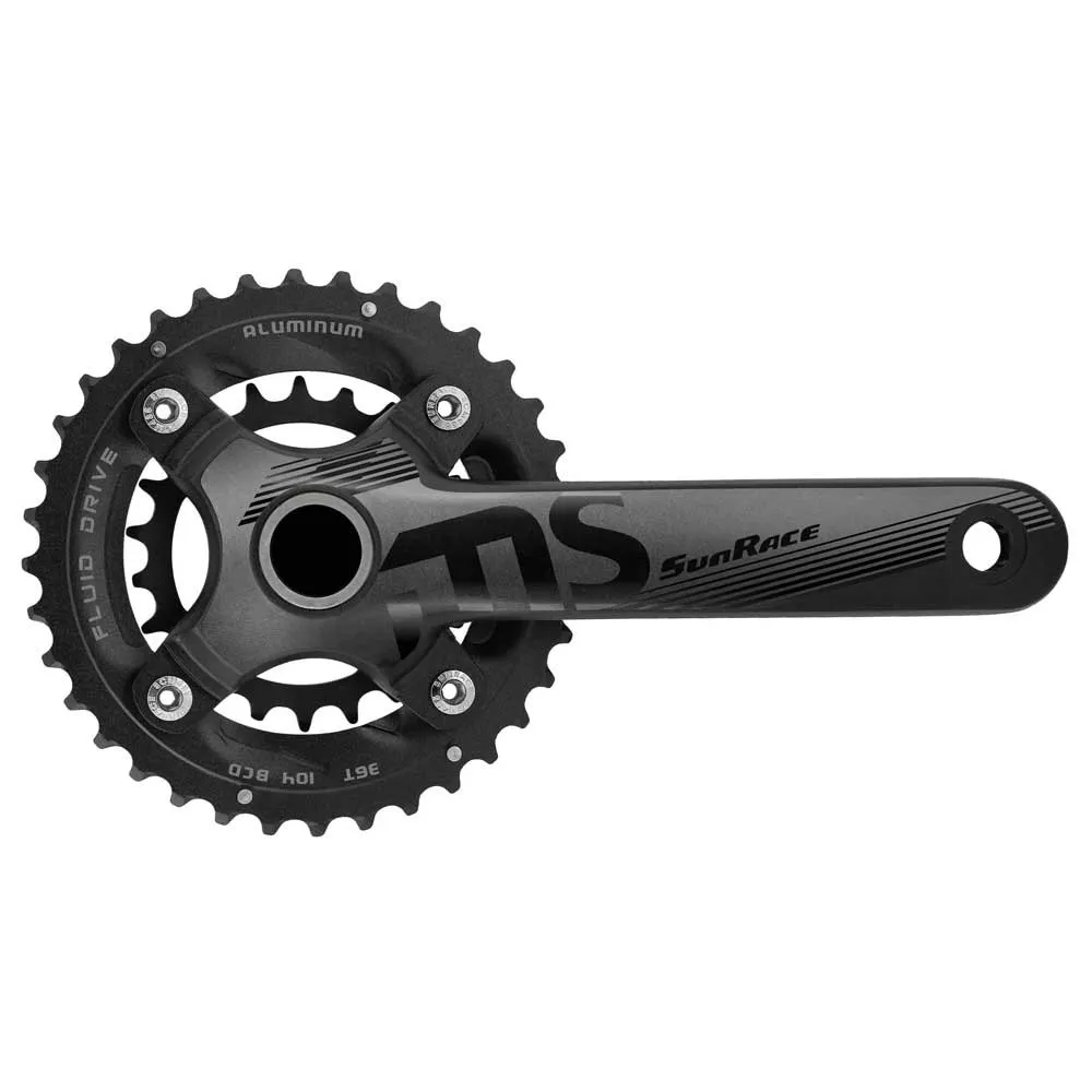 SunRace Ms66 Kurbelgarnitur, Black / grey, 175mm, 36-22t SunRace Ms66 Kurbelgarnitur, Black / grey, 175mm, 36-22t