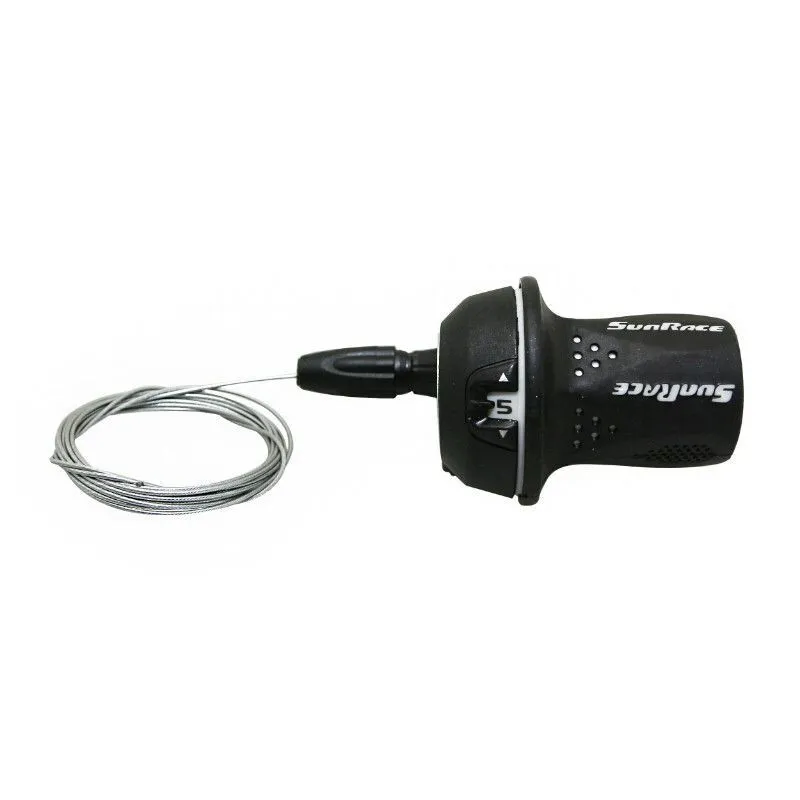 SunRace Rechter MTB-Fahrrad-Schalthebel mit Drehgriff Twist Gripshift M21 5V Unisex, schwarz, 5sp SunRace Rechter MTB-Fahrrad-Schalthebel mit Drehgriff Twist Gripshift M21 5V Unisex, schwarz, 5sp