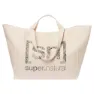 super.natural Arabasque Logo Tasche, Natural white