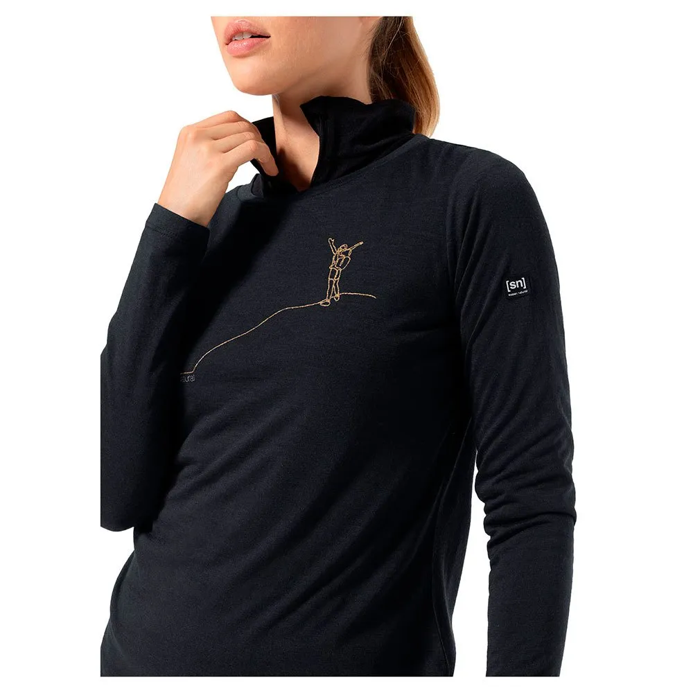 super.natural Bergglück Langarm-t-shirt, Jet black / copper