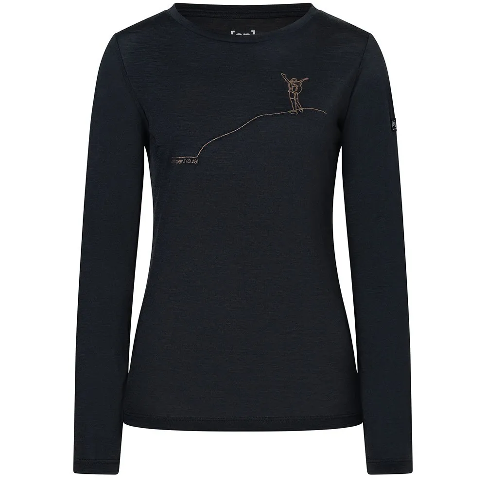super.natural Bergglück Langarm-t-shirt, Jet black / copper