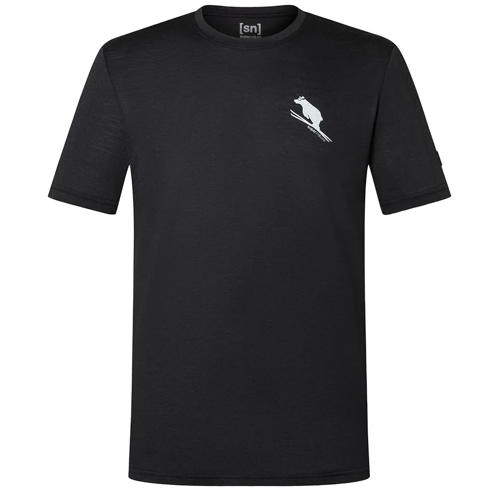 super.natural Little Flear Kurzarm-t-shirt, Jet black / vapor grey