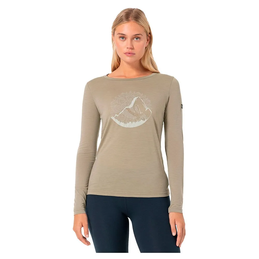super.natural Mountain Mandala Tree Langarm-t-shirt, Fallen rock / feather grey / copper