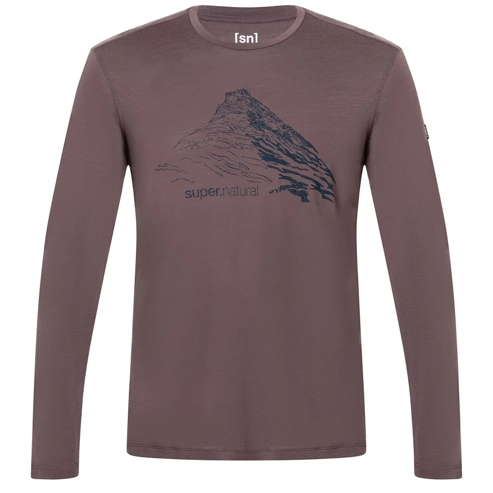 super.natural Mountain Rise Langarm-t-shirt, Raisin / blueberry