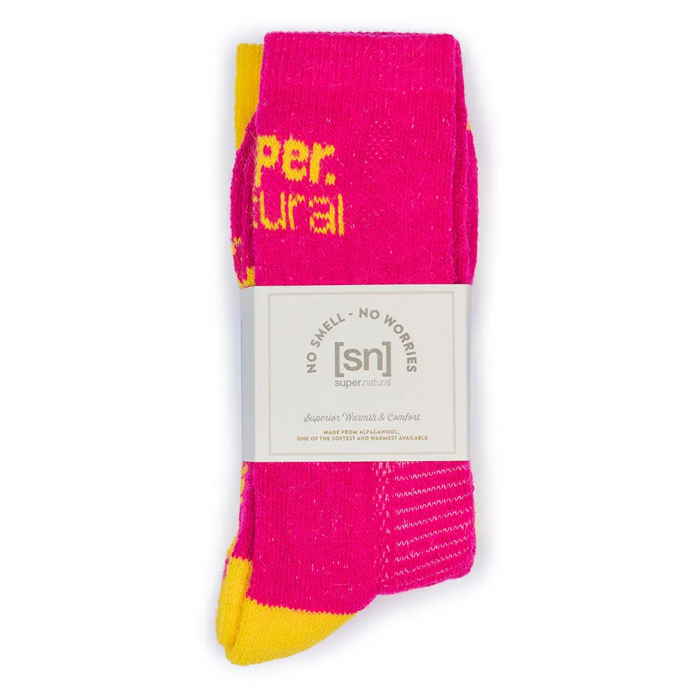 super.natural Sn Cosy Lange Socken 2 Paare, Fuchsia red / illuminating super.natural Sn Cosy Lange Socken 2 Paare, Fuchsia red / illuminating