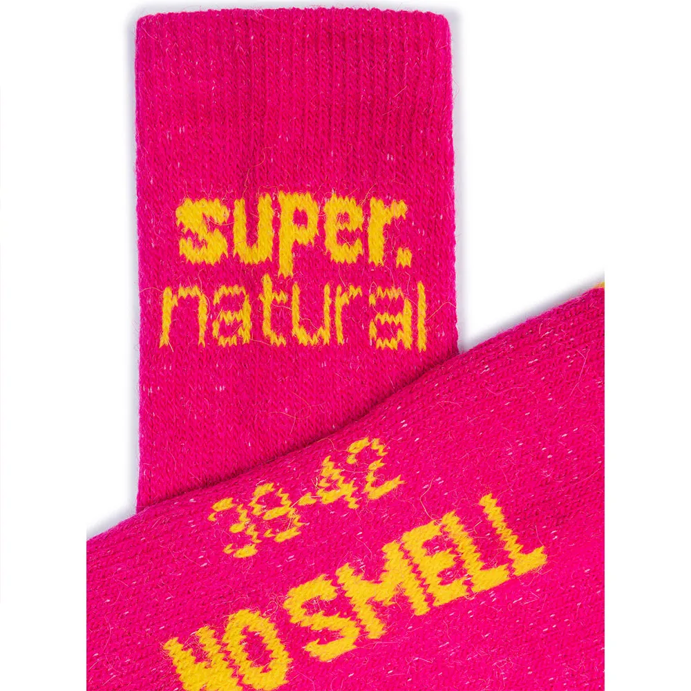 super.natural Sn Cosy Lange Socken 2 Paare, Fuchsia red / illuminating super.natural Sn Cosy Lange Socken 2 Paare, Fuchsia red / illuminating