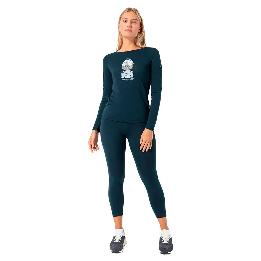 super.natural Snow Cat Langarm-t-shirt, Blueberry / various