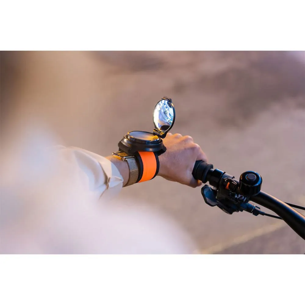 SuperB Duo Fahrradarmbänder Mit Rückspiegel Und Blinker, Orange, One Size SuperB Duo Fahrradarmbänder Mit Rückspiegel Und Blinker, Orange, One Size