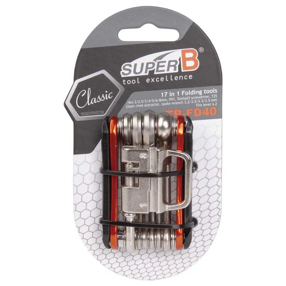 SuperB Tb-fd 40 17 In 1 Folding Multitool, Orange, One Size SuperB Tb-fd 40 17 In 1 Folding Multitool, Orange, One Size