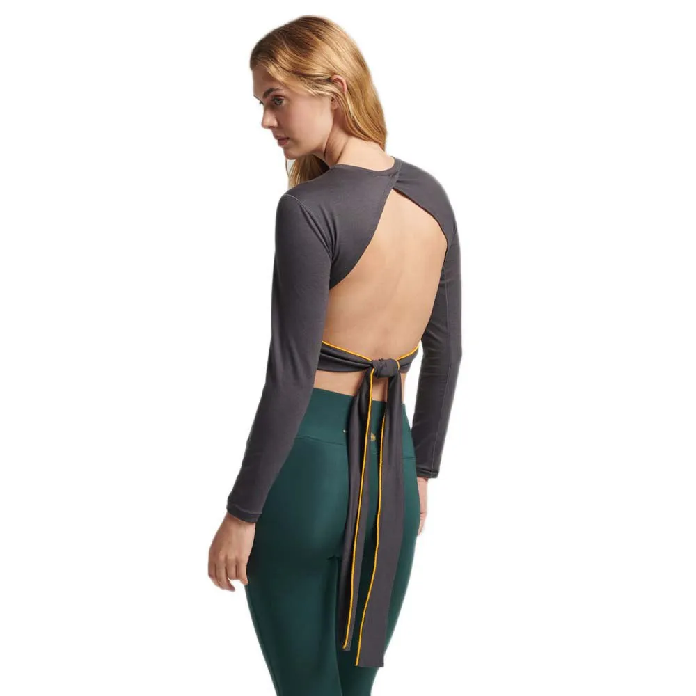 Superdry Flex Wrap Langarm-t-shirt female, Dark charcoal Superdry Flex Wrap Langarm-t-shirt female, Dark charcoal