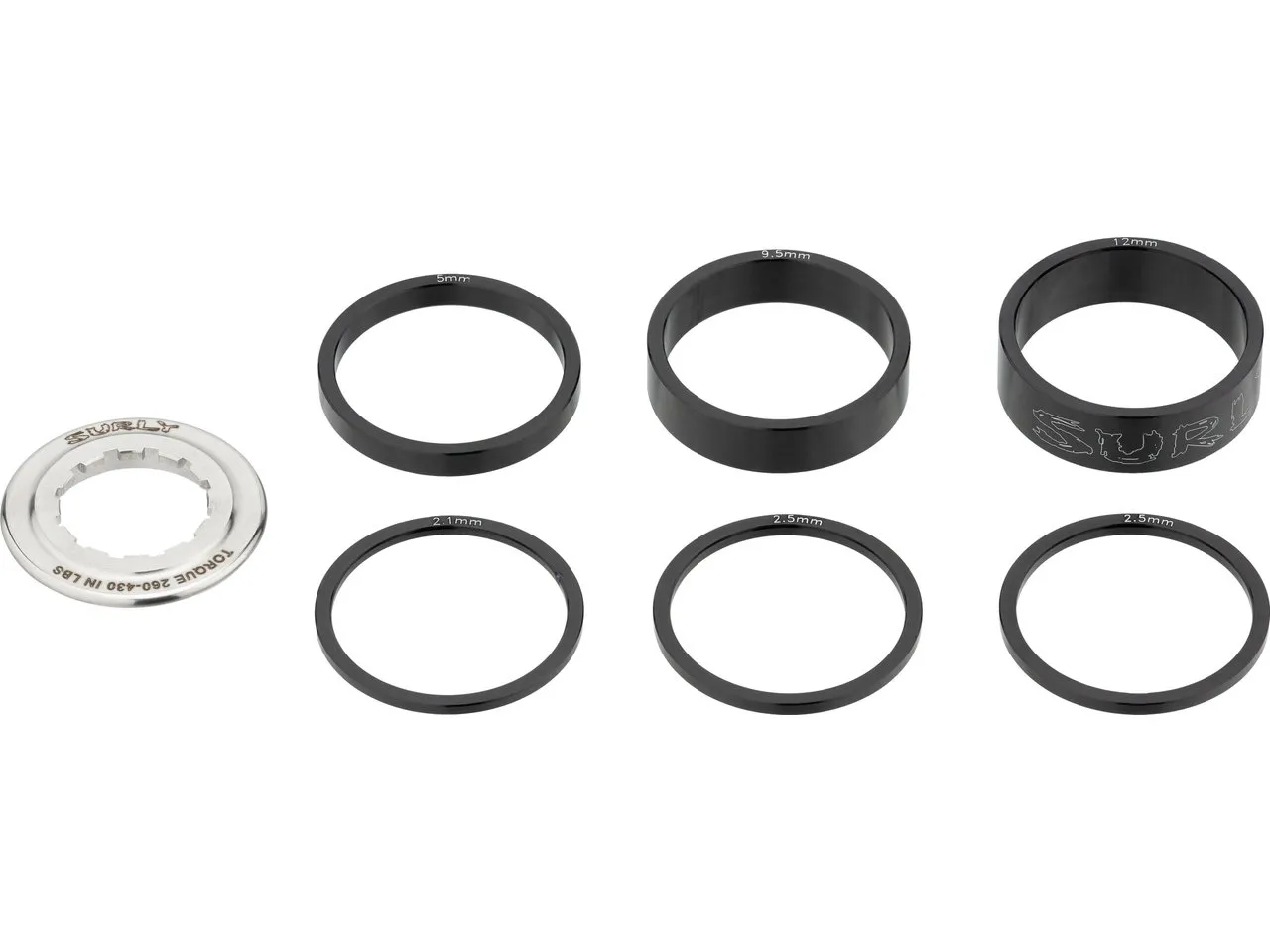 Surly SingleSpeed Spacer Kit, Black / silver, One Size Surly SingleSpeed Spacer Kit, Black / silver, One Size