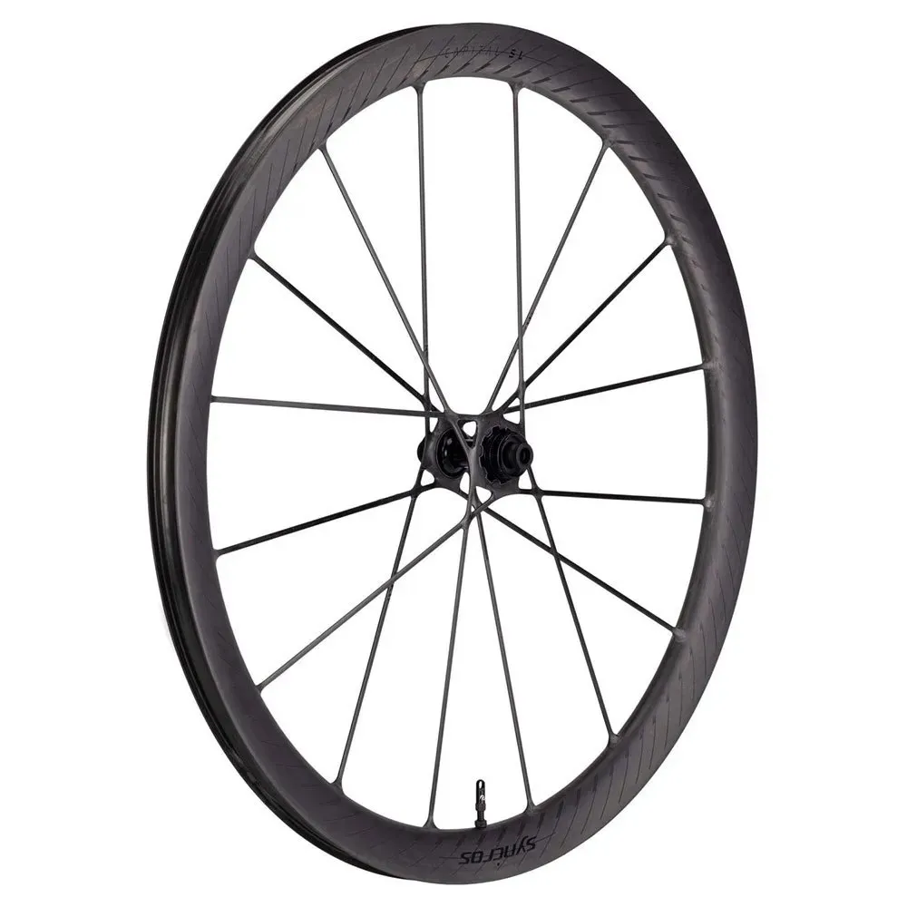 Syncros Capital Sl 700c Cl Disc Tubeless Rennrad-vorderrad, Black matt, 12 x 100mm Syncros Capital Sl 700c Cl Disc Tubeless Rennrad-vorderrad, Black matt, 12 x 100mm