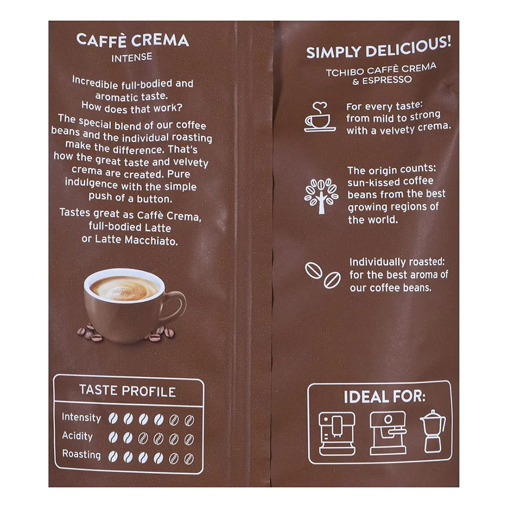 Tchibo Cafe Crema Intense Kaffeebohnen 1kg, Black, One Size Tchibo Cafe Crema Intense Kaffeebohnen 1kg, Black, One Size