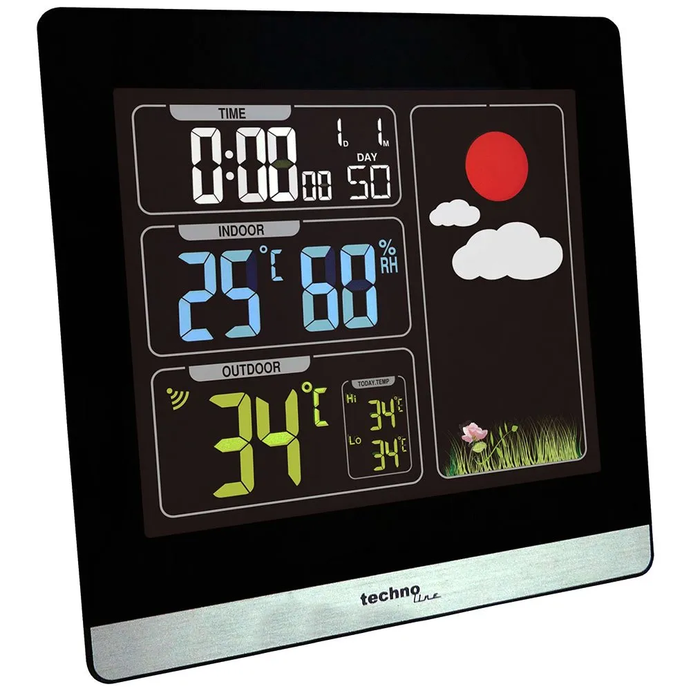 Technoline Ws 6448 Wetterstation, Black, One Size, EU Plug 220V Technoline Ws 6448 Wetterstation, Black, One Size, EU Plug 220V
