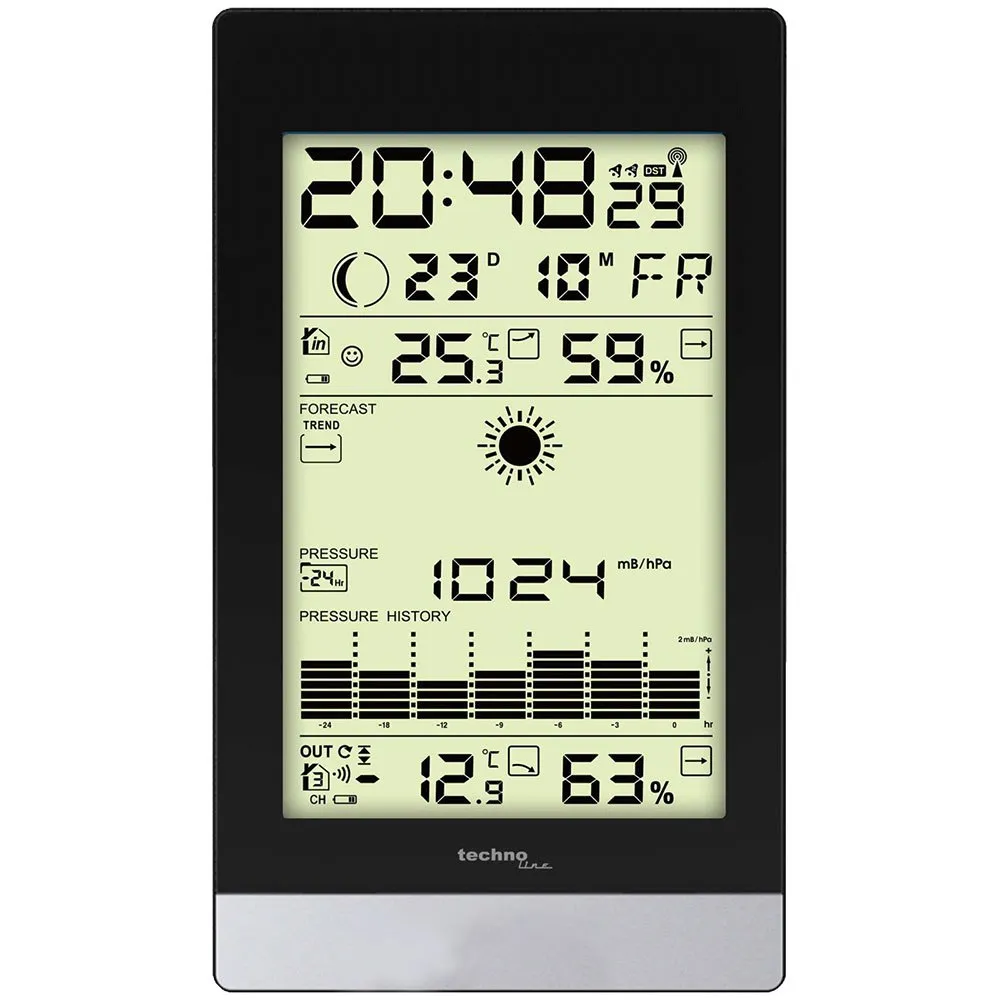 Technoline Ws 9050 Wetterstation, Black, One Size, EU Plug 220V Technoline Ws 9050 Wetterstation, Black, One Size, EU Plug 220V