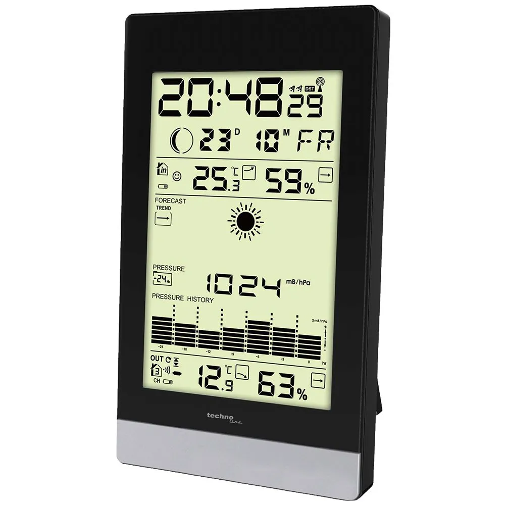 Technoline Ws 9050 Wetterstation, Black, One Size, EU Plug 220V Technoline Ws 9050 Wetterstation, Black, One Size, EU Plug 220V