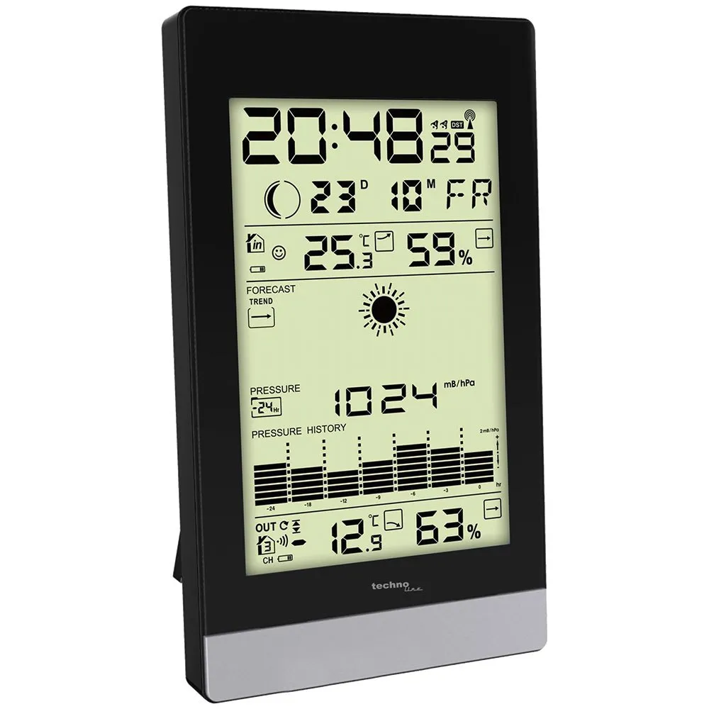 Technoline Ws 9050 Wetterstation, Black, One Size, EU Plug 220V Technoline Ws 9050 Wetterstation, Black, One Size, EU Plug 220V